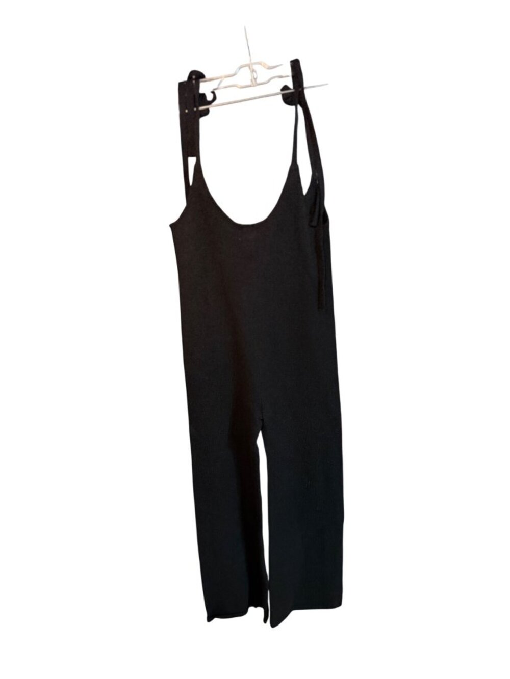 Emory Park Womens Black Tie-Strap Knit Jumpsuit Size S - Picture 3 of 4